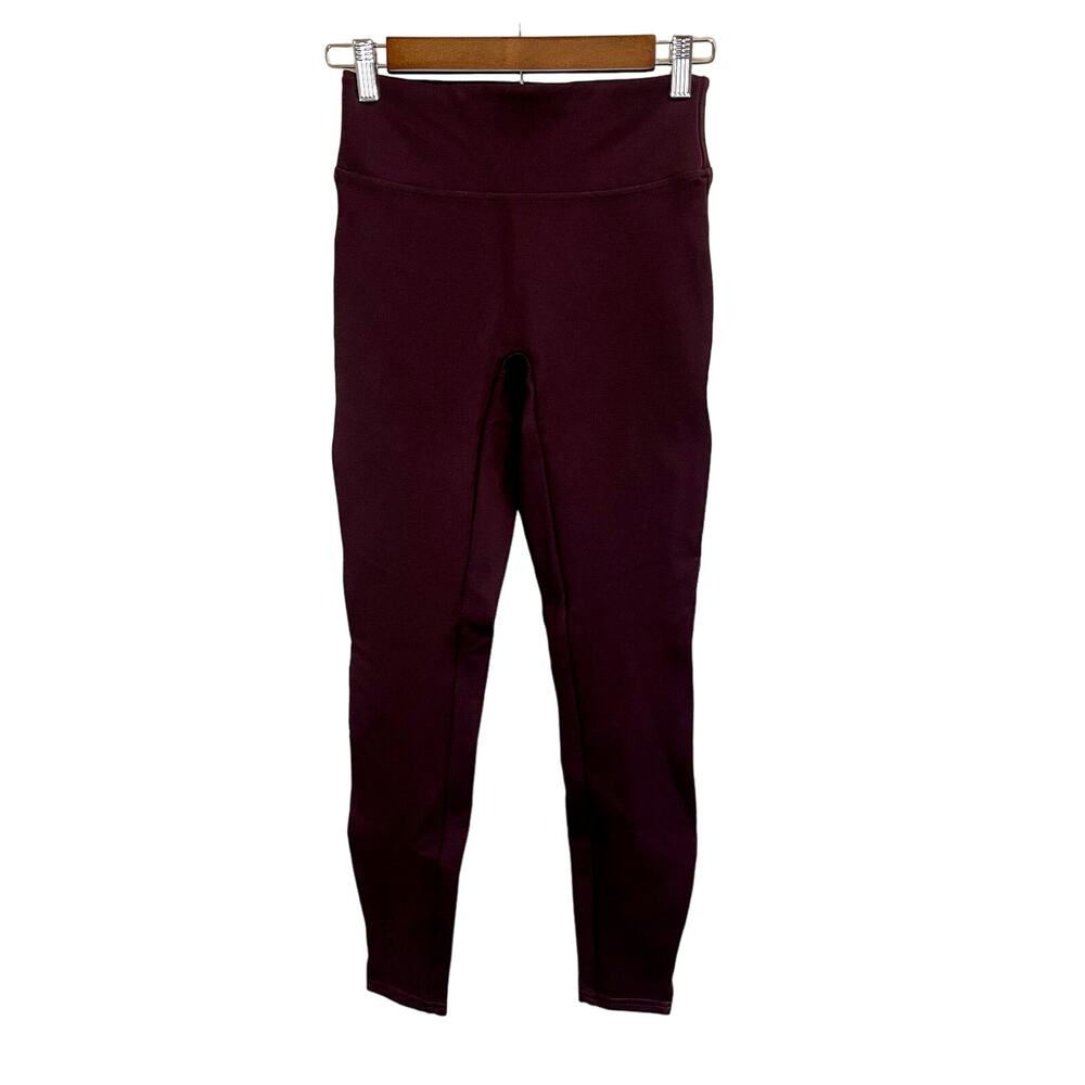 Spanx Ponte Legging Pant Ankle Length Brandywine Purple Burgundy Stretch Size XS